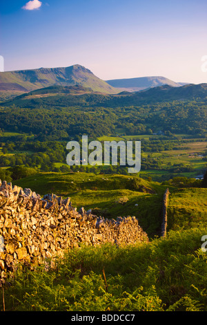 Cadair Idris und die Mawddach Mündung von den Abgrund gehen nr Ortszentrum Gwynedd, Wales Stockfoto