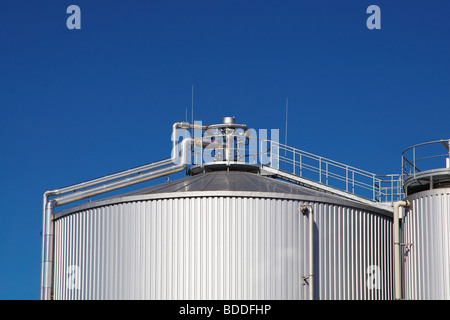 Gastanks für die Verarbeitung von Abfällen zu Pflanzen MVA Pfaffenau Stockfoto