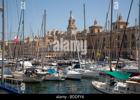 Yachten in der Marina, die drei Städte, Malta Stockfoto