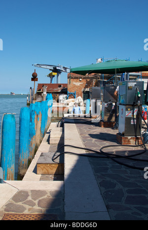 Tankstelle auf der Insel Burano, Venedig Stockfoto