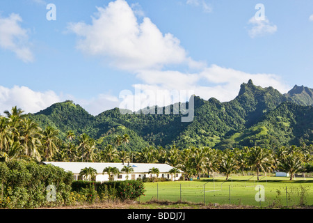 Eine Schule in Rarotonga in Cook-Inseln in der Südsee Stockfoto