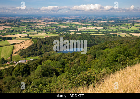 Das Vale of Mowbray und See Gormire von Sutton Bank, North York Moors National Park Stockfoto