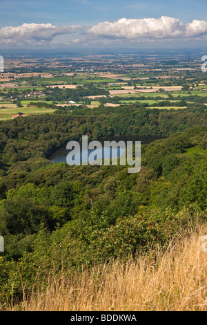 Das Vale of Mowbray und See Gormire von Sutton Bank, North York Moors National Park Stockfoto