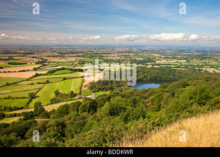 Das Vale of Mowbray und See Gormire von Sutton Bank, North York Moors National Park Stockfoto