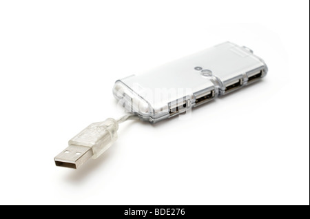 USB-Hub für unterwegs isoliert auf weißem Hintergrund Stockfoto