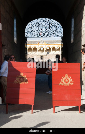 Real Maestranza Stierkampfarena Haupteingang, bekannt als Puerta del Principe (Princes Gate). Sevilla, Spanien, 15. August 2006. Stockfoto