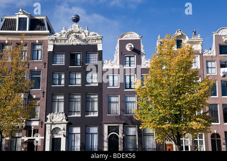 Europa, Niederlande, Holland, Amsterdam, traditionelle Gabled Häusern Stockfoto
