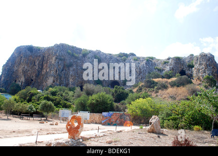 Israel, Carmel Berg, Nahal Mearot (Höhle Fluss) Naturschutzgebiet mit Höhlen von Urmenschen verwendet Stockfoto