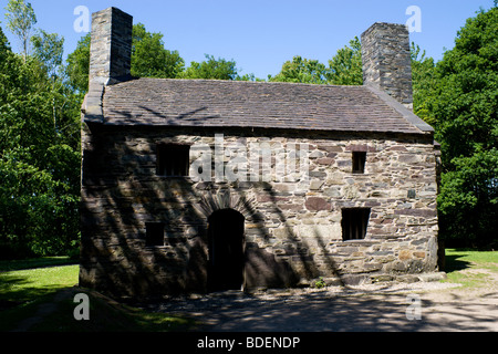 Y Garreg Fawr Schiefer Bauernhaus aus Waunfawr, Caernarfonshire Nord wales, National History Museum, St Fagans, Cardiff, Wales Stockfoto