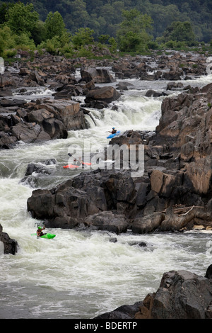 Laufen Sie die Great Falls des Potomac River. Sie sind die steilsten und spektakulärsten Falllinie Stromschnellen aller Flüsse in den USA Stockfoto