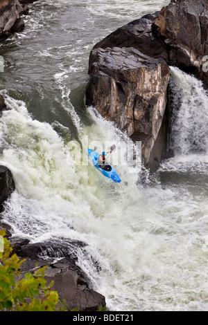 Laufen Sie die Great Falls des Potomac River. Sie sind die steilsten und spektakulärsten Falllinie Stromschnellen aller Flüsse in den USA Stockfoto