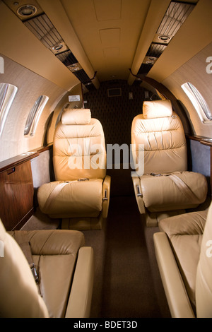 Innenansicht des leeren private Jet-Flugzeug Stockfoto