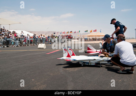 Israel, Massada Air Strip, der internationalen ferngesteuerten Modell Flugzeug Wettbewerb 27. Juni 2009 Stockfoto