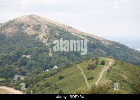 Wanderweg entlang des oberen Randes der Malvern hills Stockfoto