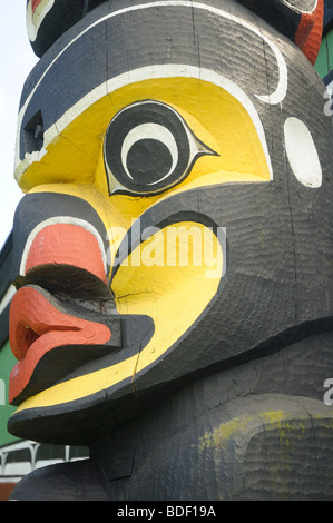 Die Totempfähle des Donners Park in Victoria auf Vancouver Island Stockfoto