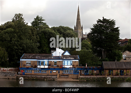 Picture by Mark Passmore. 21.08.2009. Gesamtansicht des The Port Royal Pub neben den Fluss Exe in der Nähe von Exeter City historischen Kai. Stockfoto