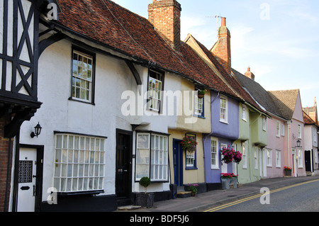 Bunte Zeit Hütten, Castle Street, Saffron Walden, Essex, England, Vereinigtes Königreich Stockfoto