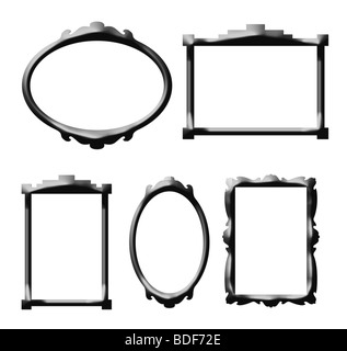 Dekorative Retro-Stil Bilderrahmen isoliert auf weißem Hintergrund. Stockfoto