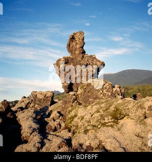 Nisga ' a Memorial Lava Bed Provincial Park in der Nähe von New Aiyansh, Northern BC, Britisch-Kolumbien, Kanada, Rock Formation Vulkanfeld Stockfoto