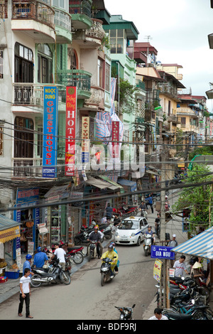 A Straßenszene in Hanoi, Nordvietnam Stockfoto