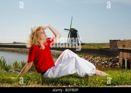 Frau / Texel Stockfoto