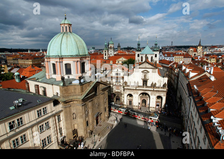 Blick vom Altstädter Brückenturm, Prag, Mittelböhmen, Tschechien, Osteuropa Stockfoto