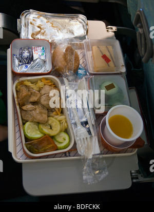 Fluglinie Mahlzeit, Egypt Air Flug Stockfoto