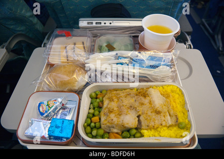 Fluglinie Mahlzeit, Egypt Air Flug Stockfoto