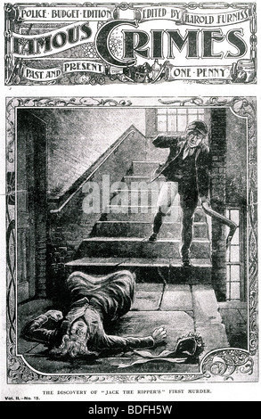 JACK THE RIPPER die berühmte Verbrechen Magazin zeigt die Entdeckung des ersten Opfers Stockfoto