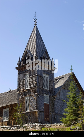 Historischen Holzkirche, Bennett City, Klondike Gold Rush, Chilkoot Pass, Chilkoot Trail, Yukon Territory, British Columbia, B. Stockfoto