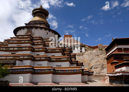 Gyantse Kumbum, begehbaren Mandala und Pelkor Choede Kloster, Gyantse, Tibet, China, Asien Stockfoto