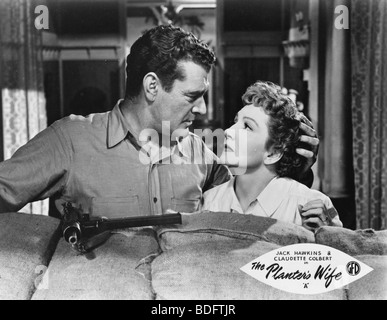 DIE PFLANZER Frau - 1952 Rank Film mit Jack Hawkins und Claudette Colbert Stockfoto