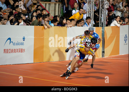 Roller Sport Speed Inline-Skating, 500m Sprint, Herren Finale, World Games, Kaohsiung, Taiwan, 19. Juli 2009 Stockfoto