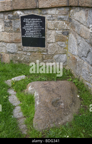 alten Krönung Stein des Magennis Clans in Warrenpoint Grafschaft unten Nordirland Vereinigtes Königreich Stockfoto