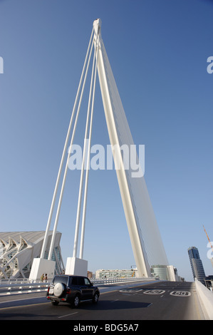 Assut d ' or Brücke (aka Serreria) in Valencia, die vom Architekten Santiago Calatrava entworfen. Spanien Stockfoto