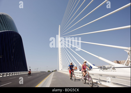 Assut d ' or Brücke (aka Serreria) in Valencia, die vom Architekten Santiago Calatrava entworfen. Spanien Stockfoto