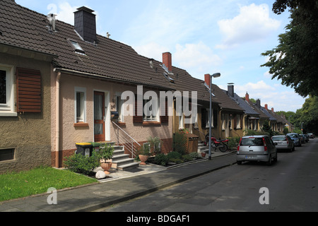 Route der Industriekultur, Friedrich Alfred Krupp, Arbeitersiedlung, Kruppsiedlung Heimaterde in Mülheim-Heissen, Ruhrgebiet, Nordrhein-Westfalen Stockfoto