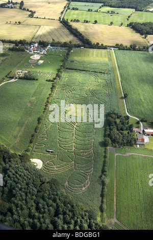 Die York Mais Labyrinth. Das Bild eines Astronauten schneiden in einem Feld von Mais jährt sich zum 40. Mal der 1. Mondlandung von Apollo Stockfoto