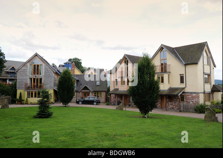 Öko-Häuser an der Wintles in Bischöfe Schloss Shropshire England Uk Stockfoto