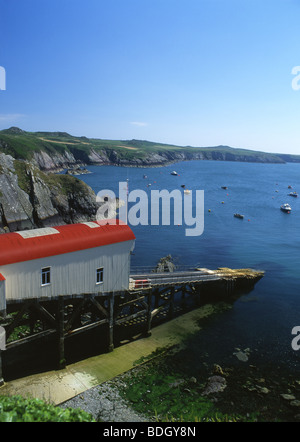 St Justinians Rettungsstation - Ausgangspunkt für Boote, Ramsey Island in der Nähe von St. David's Pembrokeshire West Wales UK Stockfoto