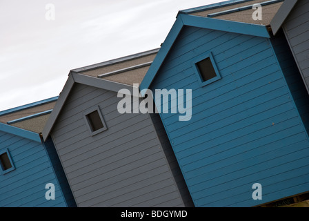 Charmouth Strandhütten Stockfoto