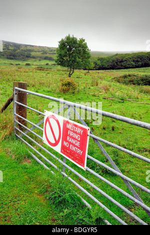 Militärischen Schießplatz Warnzeichen Lulworth Dorset Stockfoto