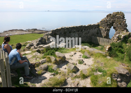 die Ruinen von Duntulm Castle, an der Nordküste der Halbinsel Trotternish, die Isle Of Skye, IWestern Schottland Stockfoto