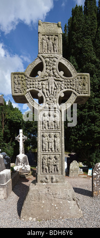 Westseite, Muiredach Kreuz, Kloster von Monasterboice, Irland Stockfoto