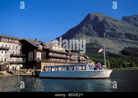 Ein Boot in einem Hotel, Glacier National Park, MT Stockfoto