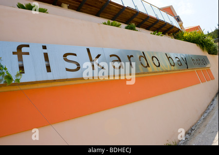 Fiskardo Bay Hotel im Dorf Fiskardo auf der griechischen Mittelmeer Insel von Kefalonia Griechenland GR Stockfoto