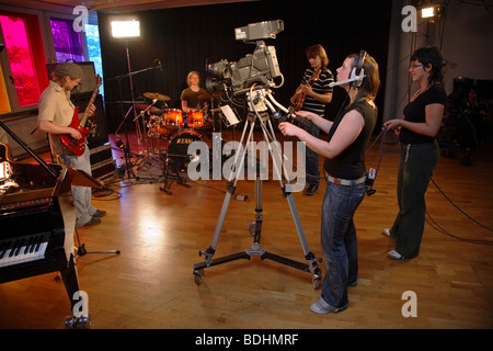 Tonstudio an der Robert Schumann Hochschule, Düsseldorf Stockfoto