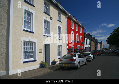 Bunte Häuser und Hütten in Aberaeron, Ceredigion, West Wales, UK Stockfoto