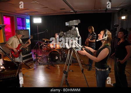 Tonstudio an der Robert Schumann Hochschule, Düsseldorf Stockfoto