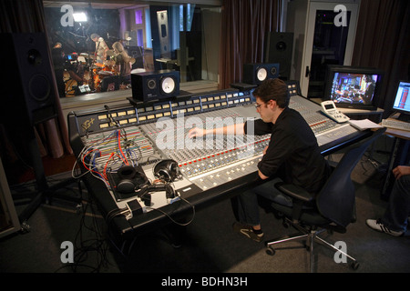 Tonstudio an der Robert Schumann Hochschule, Düsseldorf Stockfoto